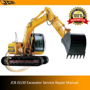 JCB JS130 Excavator Service Repair Manual cover featuring the model and essential maintenance information