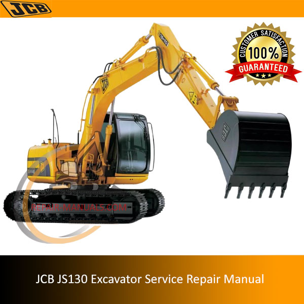 JCB JS130 Excavator Service Repair Manual cover featuring the model and essential maintenance information
