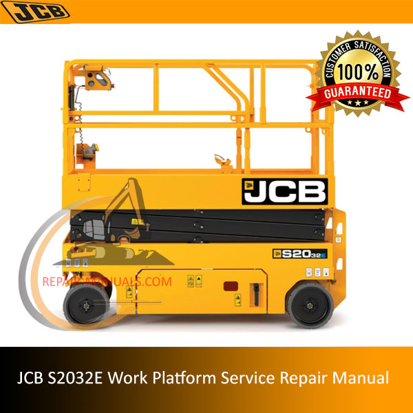 Service Repair Manual for JCB S2032E Work Platform, showcasing detailed diagrams and instructions for maintenance