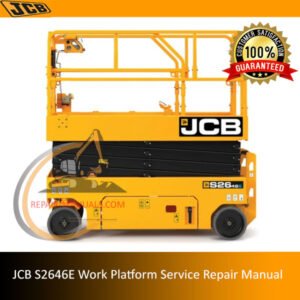 JCB S2646E Work Platform Service Repair Manual cover featuring the model name and technical illustrations