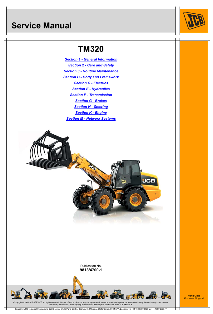 Detailed service repair manual for JCB TM320, outlining maintenance procedures and repair techniques for efficient operation