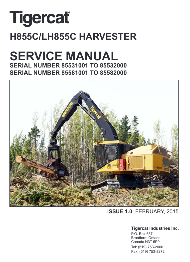 Tigercat LH855C Harvester Service Repair Manual - Image 2