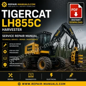 Service repair manual for Tigercat LH855C Harvester, detailing maintenance and troubleshooting procedures