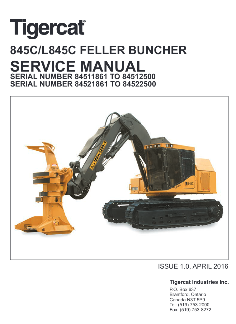Tigercat L845C Feller Buncher Service Repair Manual - Image 2