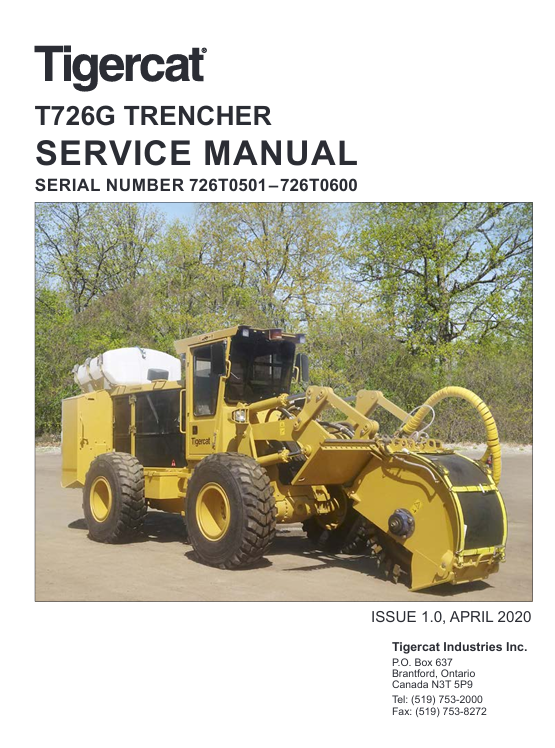 Tigercat T726G Trencher Service Repair Manual - Image 2