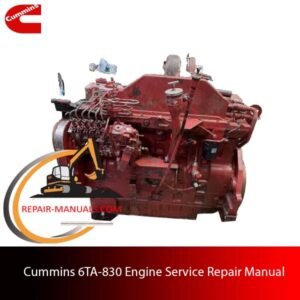 Cummins 6TA-830 Engine Service Repair Manual cover featuring technical illustrations and detailed repair instructions