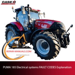 Diagram of PUMA 185 electrical systems with explanations of various fault codes and their meanings