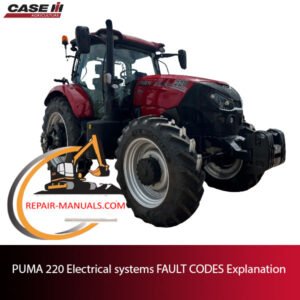 Diagram of PUMA 220 electrical systems showing fault codes and their explanations for troubleshooting