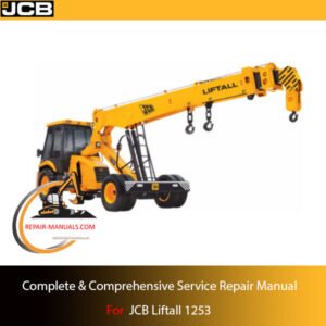 Service repair manual cover for JCB Liftall 1253, featuring technical illustrations and detailed maintenance instructions