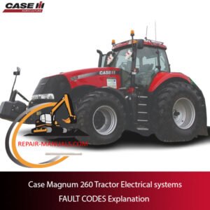 Diagram of Case Magnum 260 Tractor electrical systems with explanations of fault codes for troubleshooting