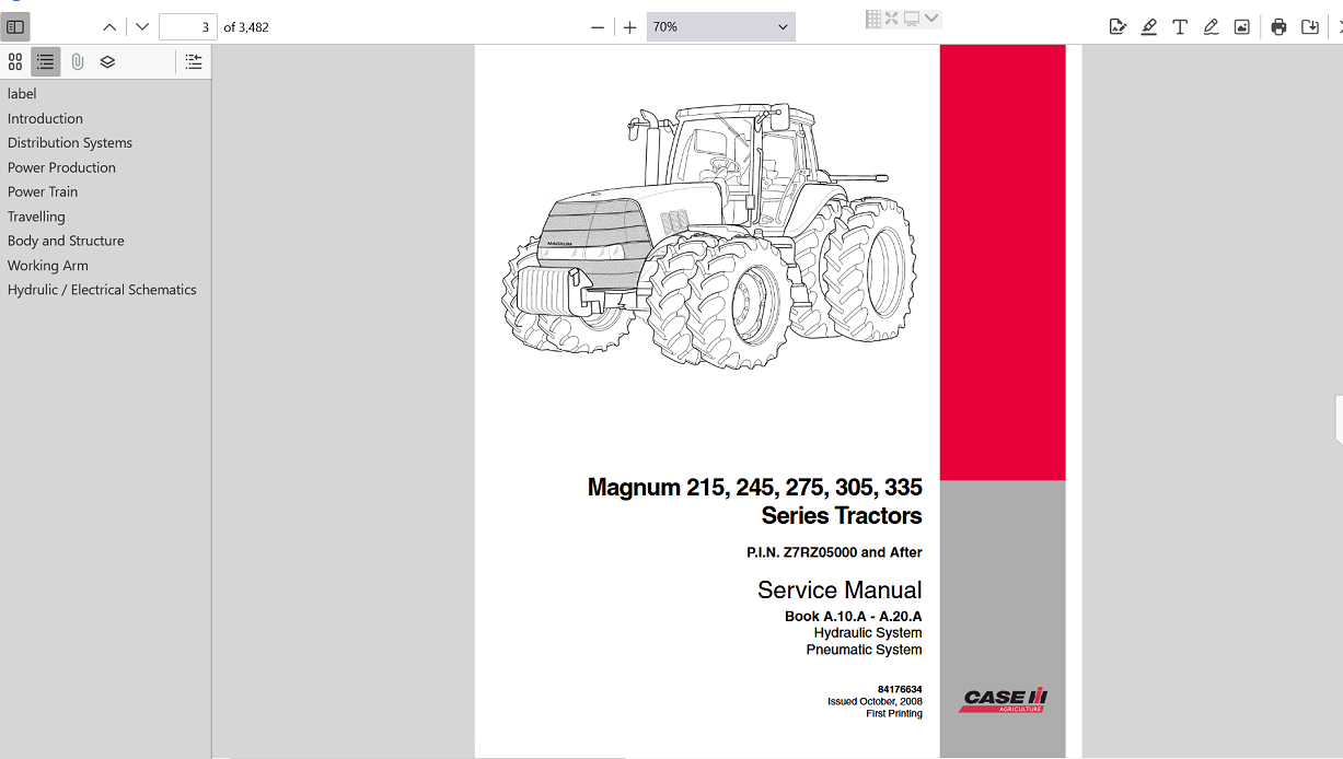 Case IH Magnum 215 tractor service repair manual, highlighting maintenance tips and repair techniques