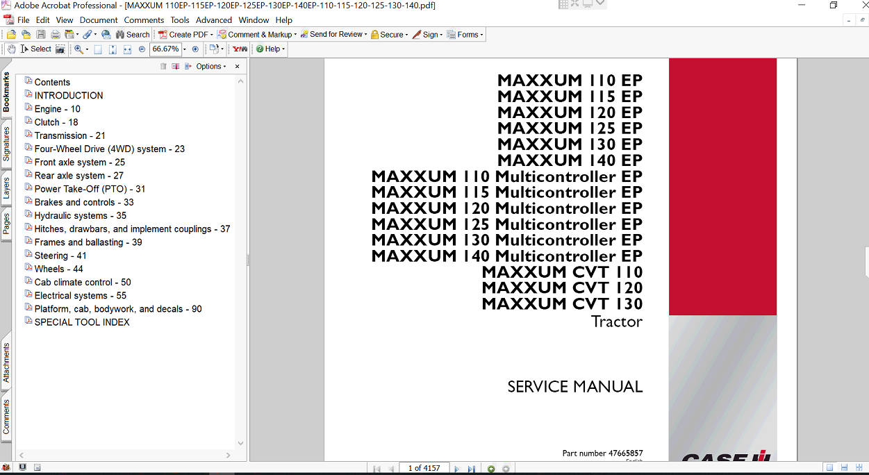 Case IH Maxxum 140 EP tractor service repair manual, highlighting repair techniques and maintenance tips