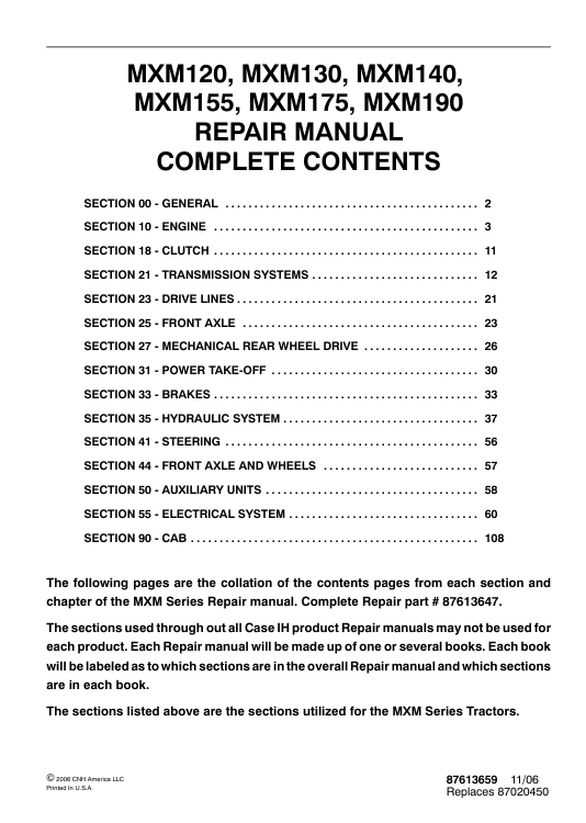 Case MXM 140 tractor service repair manual, providing comprehensive repair instructions and maintenance tips