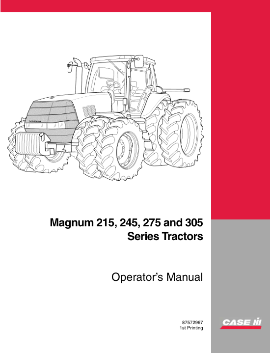 Case Magnum 275 Tractor Operator's Manual