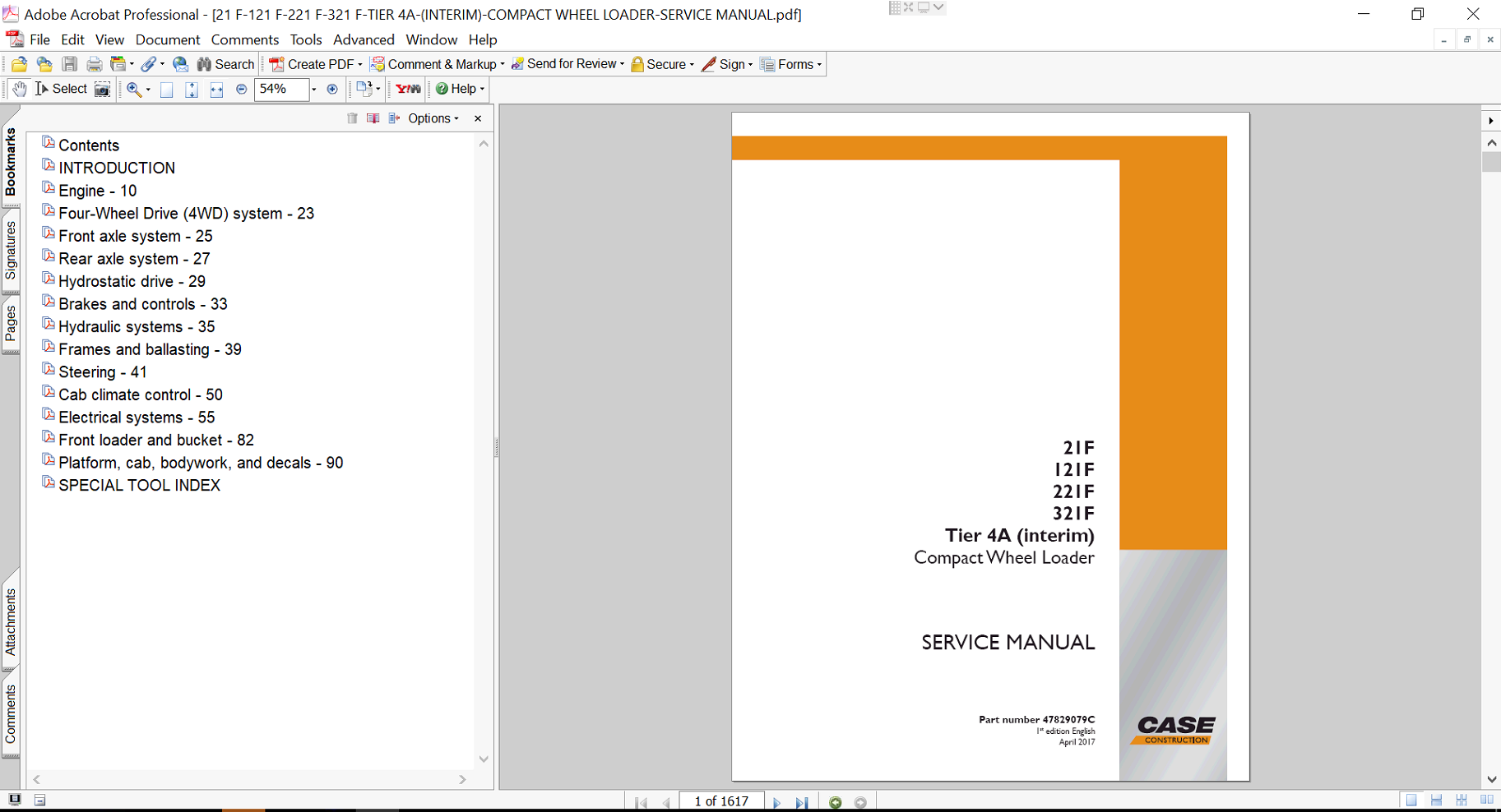 Service repair manual for Case 221F Wheel Loader, including maintenance tips and technical specifications with highlighting repair procedures