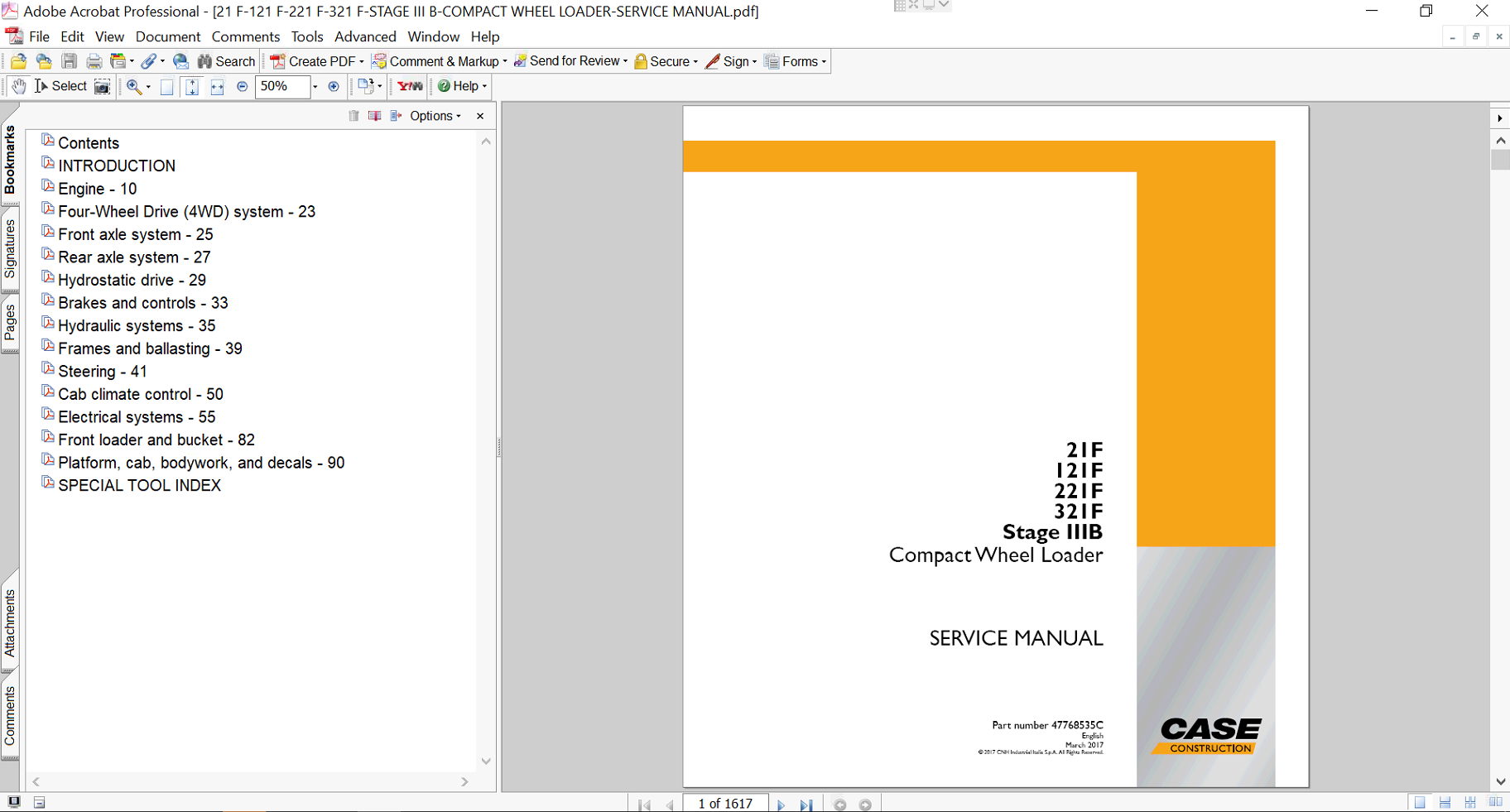Service repair manual for Case 321F Wheel Loader, including maintenance tips and technical specifications with highlighting repair procedures