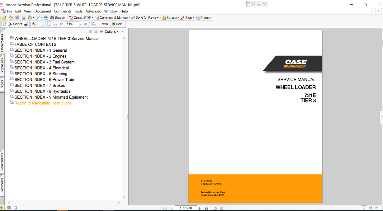 Case 721E Wheel Loader Service Repair Manual - Image 2