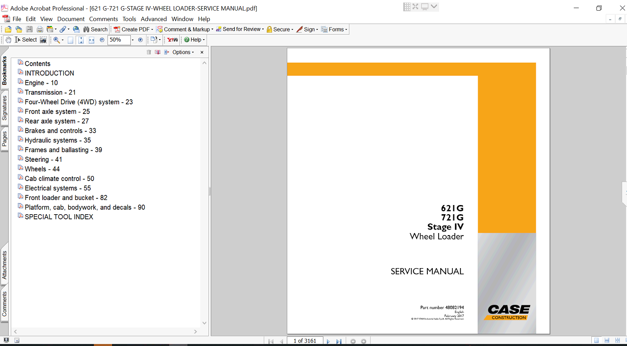 Cover of the service repair manual for Case 721G Wheel Loader, including maintenance tips and technical specifications with highlighting repair procedures