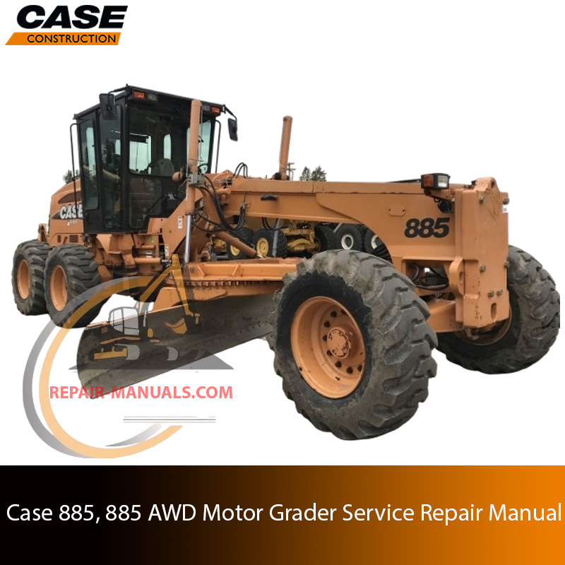 Service repair manual for case 885 motor grader, showcasing diagrams and guidelines for effective machine maintenance and repairs