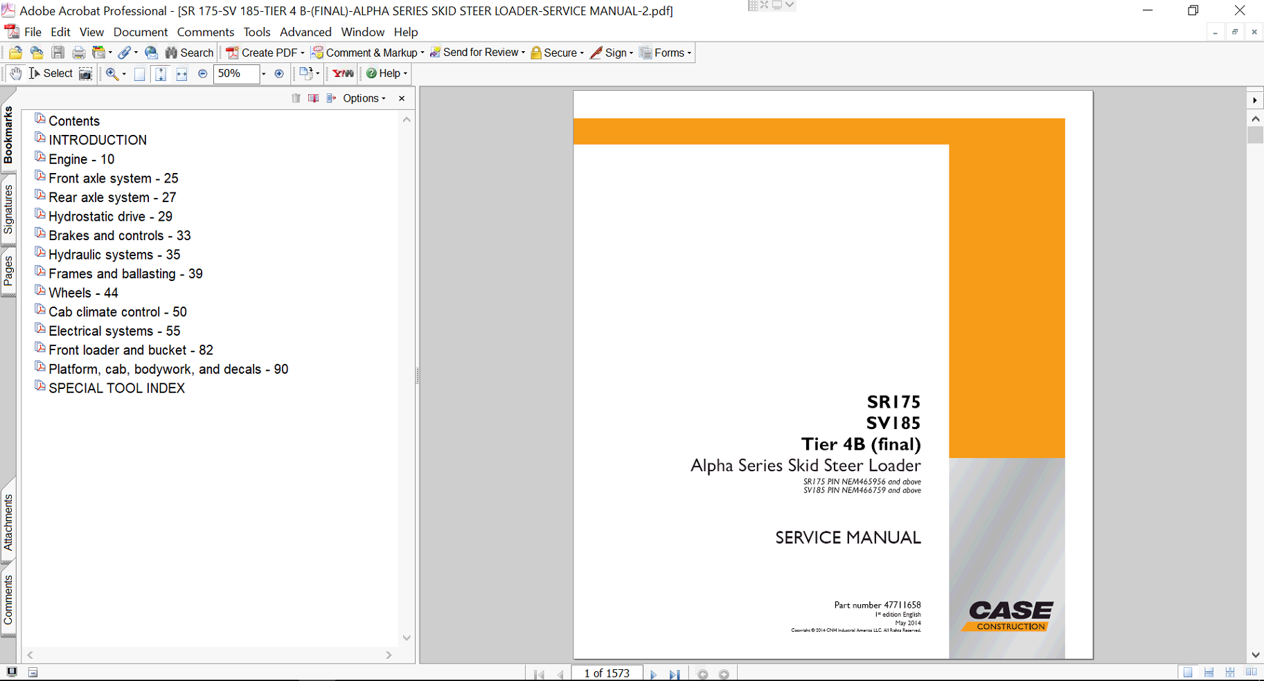 Service repair manual for Case Case SR175 Skid Steer, including maintenance tips and technical specifications with highlighting repair procedures