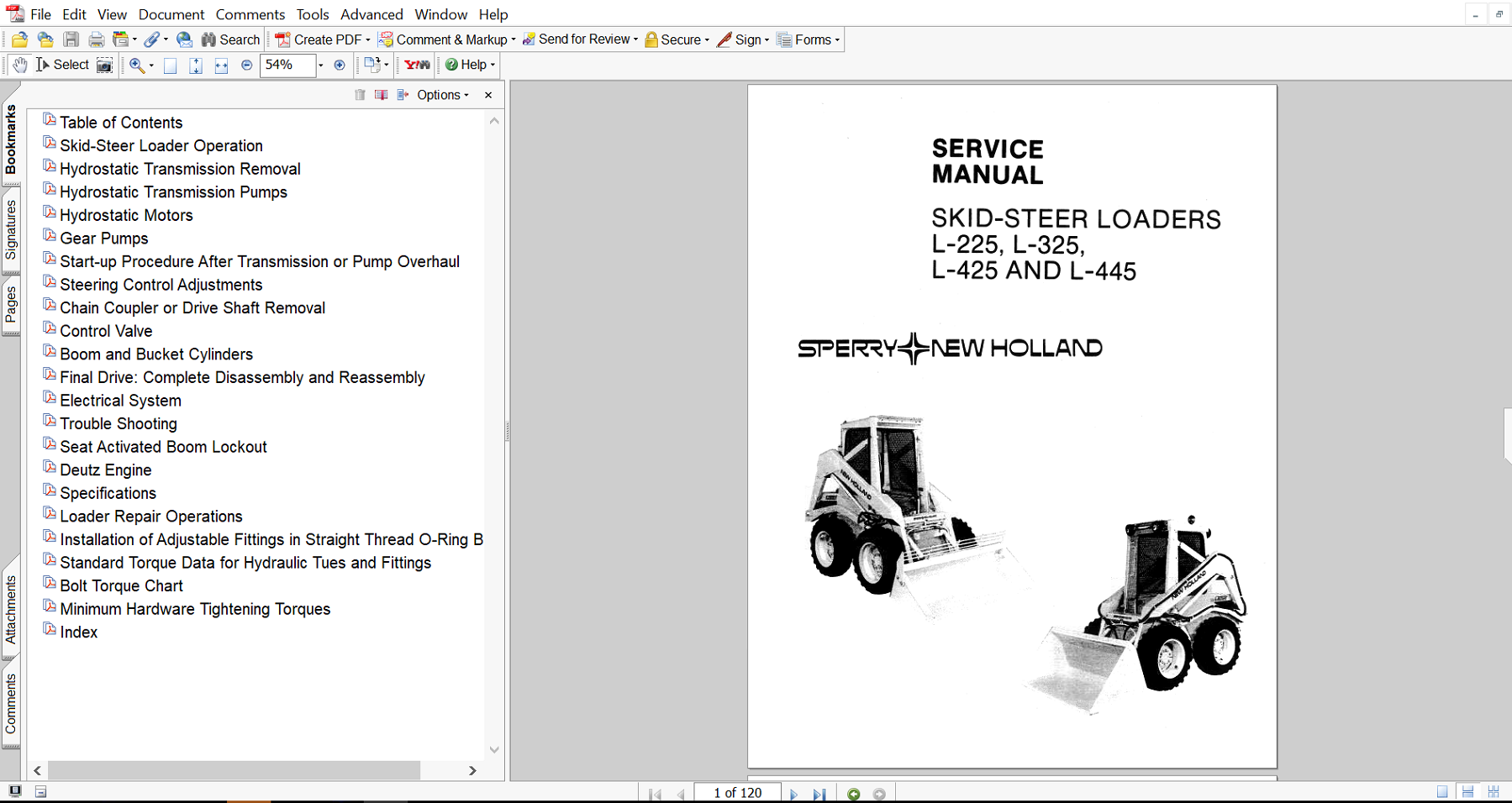 Cover page of the Service Repair Manual for New Holland L325 Skid Steer, including technical maintenance and repair procedures