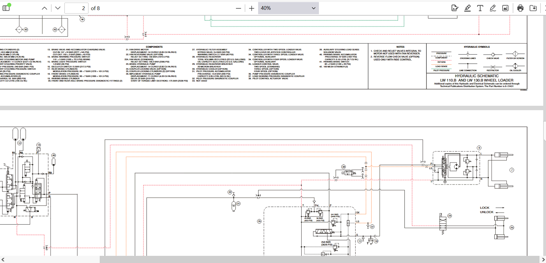Hydraulic and Electrical Diagrams for New Holland LW110B Wheel Loader