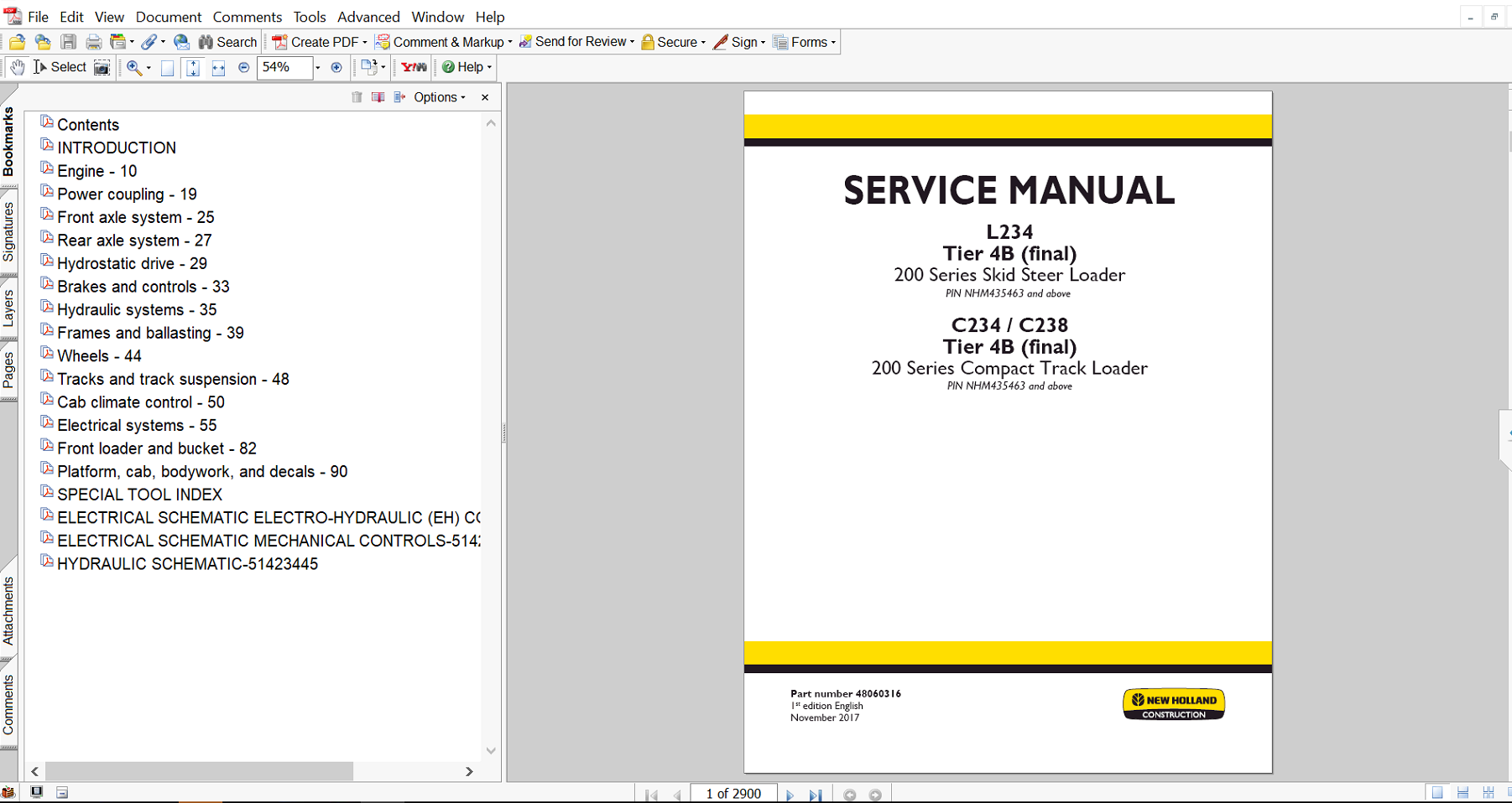 Service repair manual for New Holland C234 Track Loader, including maintenance tips and technical specifications with highlighting repair procedures