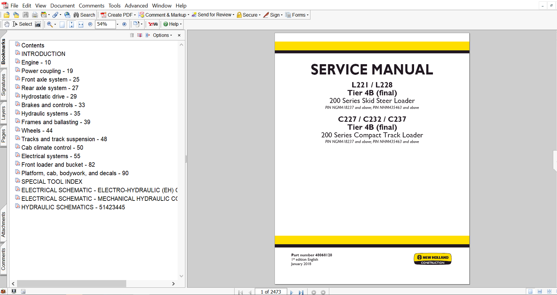 Service repair manual for New Holland C232 Track Loader, including maintenance tips and technical specifications with highlighting repair procedures