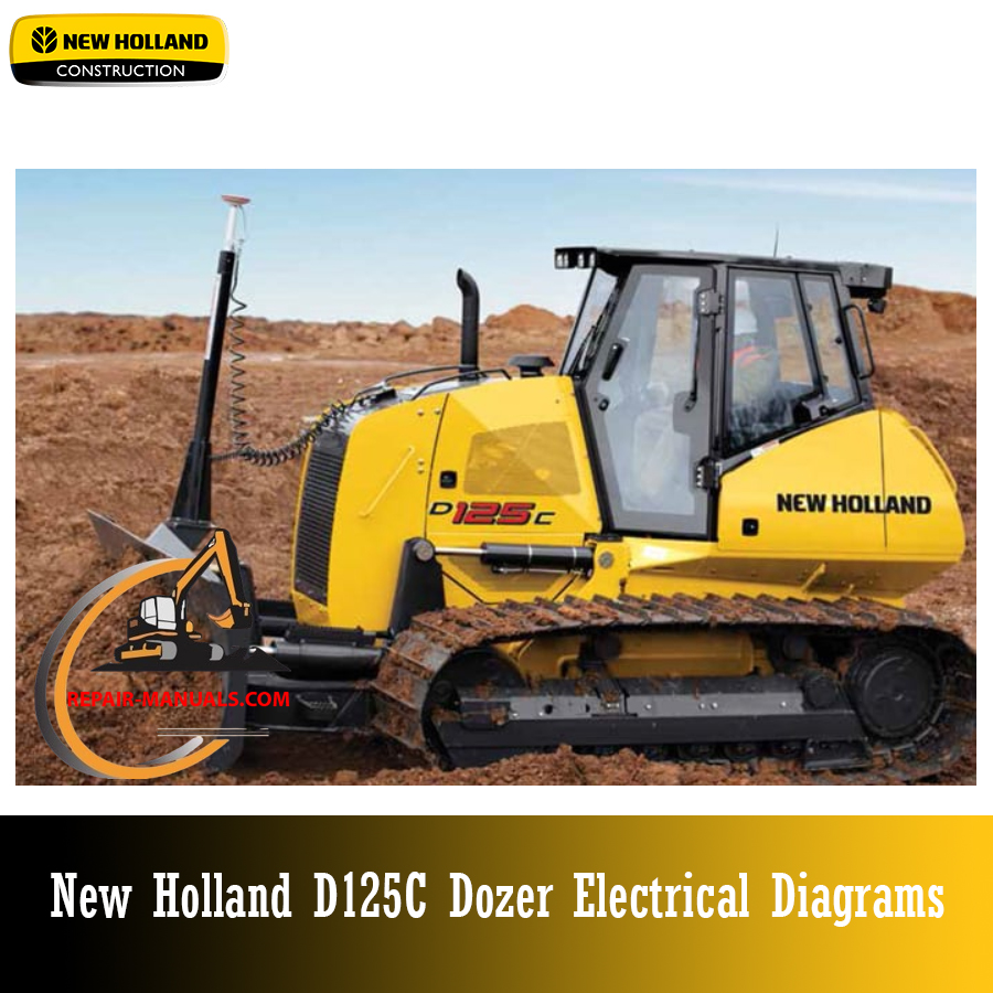 Electrical diagrams for the New Holland D125C dozer, detailing wiring and component connections