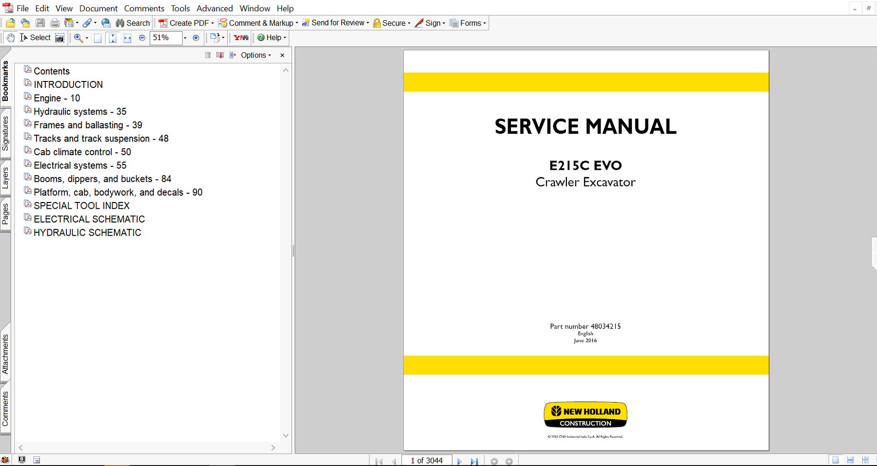 Service repair manual for New Holland E215C EVO Excavator, including maintenance tips and technical specifications with highlighting repair procedures
