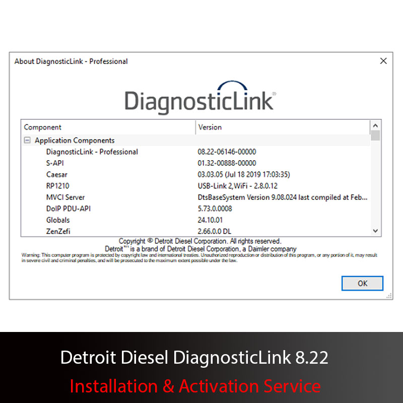 Detroit Diesel Diagnostic Link DDDL 8.22 Pro software interface displaying diagnostic tools for diesel engines