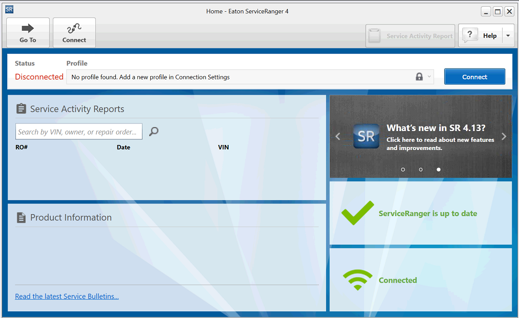 Screenshot of Eaton transmission diagnostic software showing analysis features and vehicle data for troubleshooting