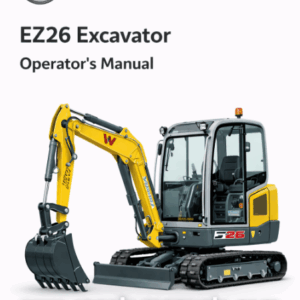 Wacker Neuson EZ26 Excavator Operator's Manual, showcasing the excavator image and the manual title on the front cover