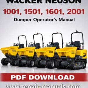 Operator's Manual for Wacker Neuson Dumpers 1001, 1501, 1601, and 2001, providing essential operational instructions