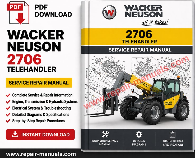 Service Repair Manual for Wacker Neuson 2706 Telehandler, showcasing detailed diagrams and maintenance instructions