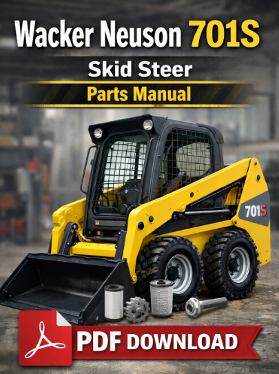 Parts manual for Wacker Neuson 701S Skid Steer, displaying diagrams and component details for maintenance