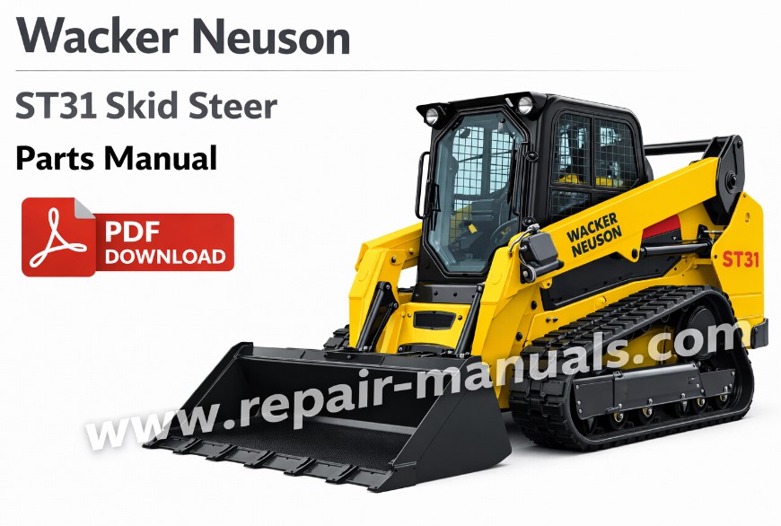 Parts manual for Wacker Neuson ST31 SkidSteer, displaying diagrams and part numbers for maintenance and repairs