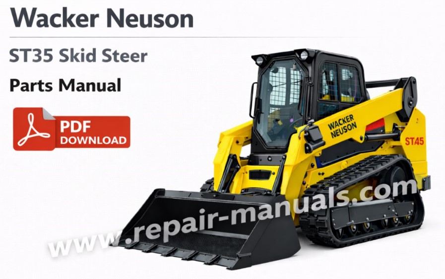 Parts manual for Wacker Neuson ST35 Skid Steer, displaying diagrams and component details for maintenance