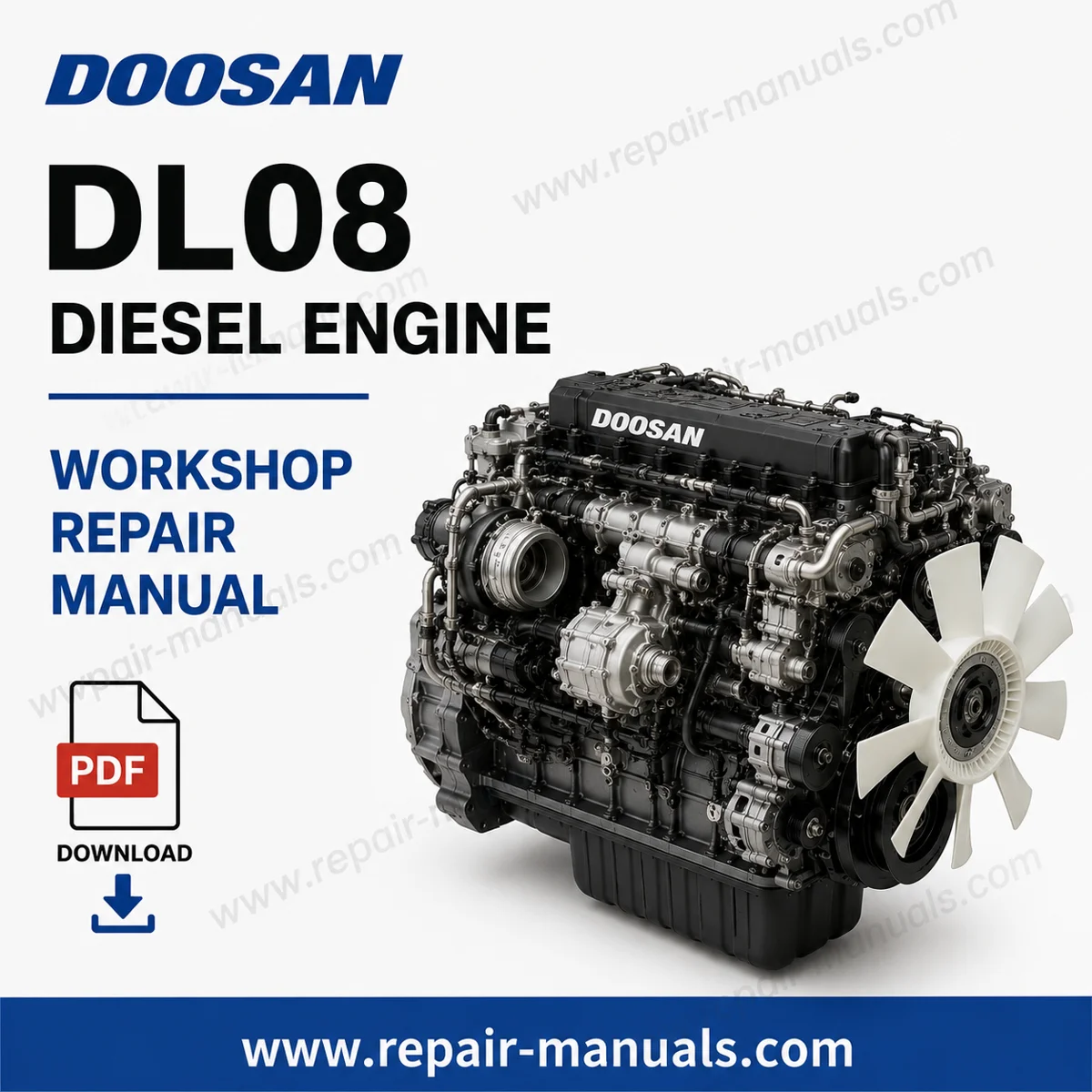 Doosan DL08 Diesel Engine Workshop Repair Manual PDF with complete service and maintenance instructions
