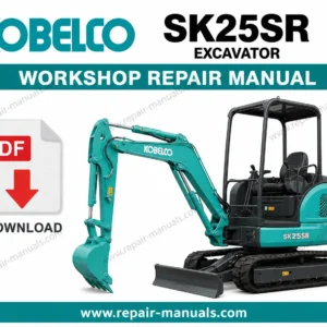 the Kobelco SK25SR Excavator Workshop Repair Manual, showcasing the model and essential repair information