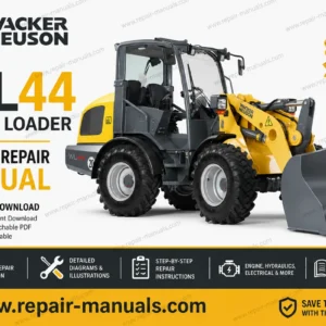 Wacker Neuson WL44 Wheel Loader Service Repair Manual cover featuring the loader and technical illustrations