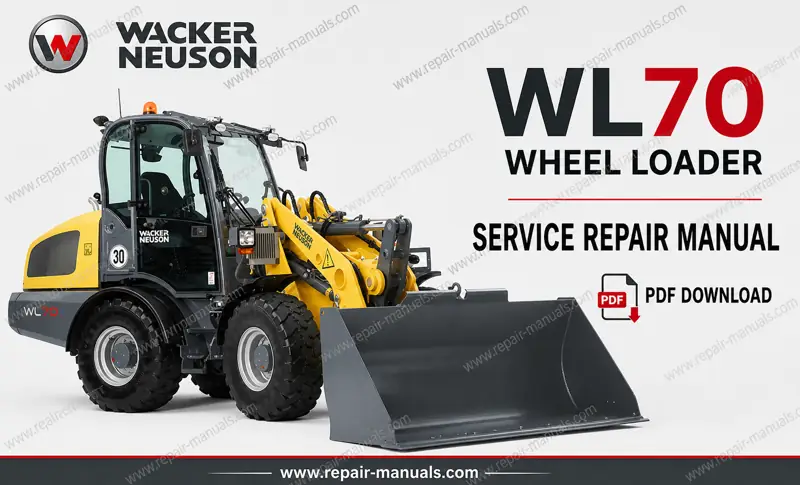 Wacker Neuson WL60 Wheel Loader Service Repair Manual cover featuring the loader and technical illustrations