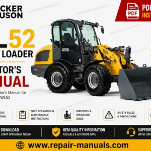 Operator's Manual for Wacker Neuson WL52 Wheel Loader, displaying the loader image and title prominently