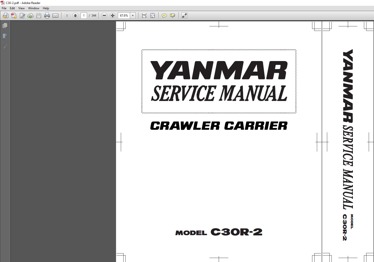 Yanmar C30R-2 Crawler Carrier Service Repair Manual, highlighting essential repair guidelines and technical specifications