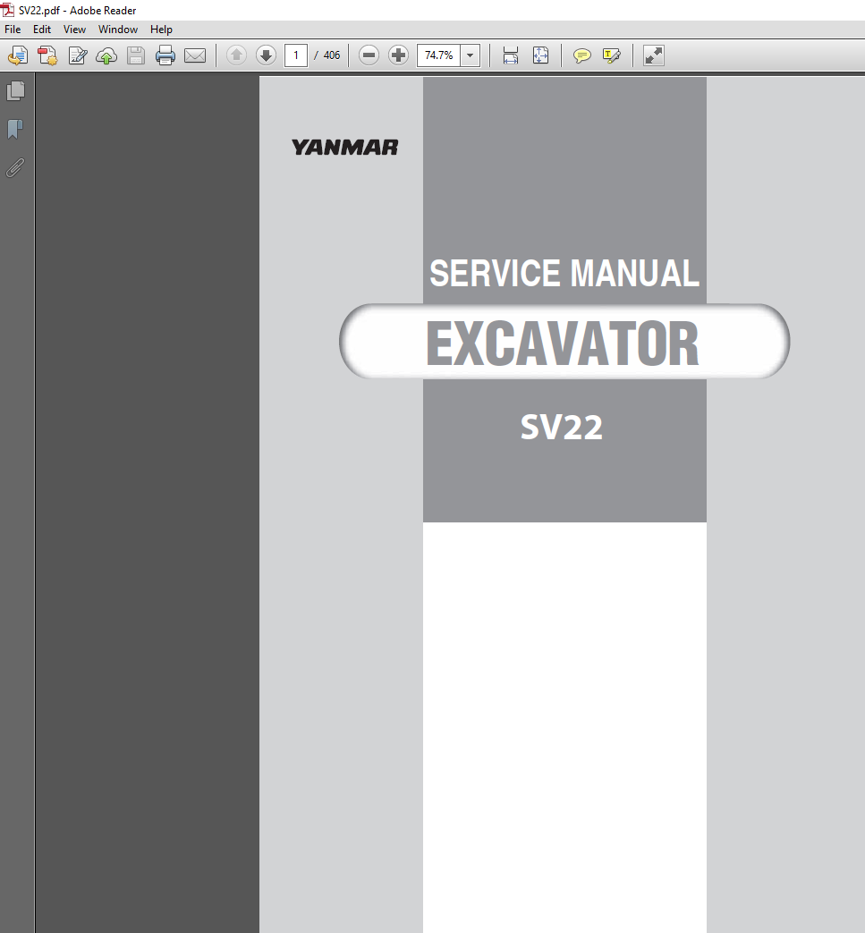 Yanmar SV22 Excavator Service Repair Manual PDF Download
