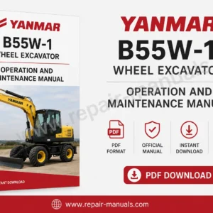 Yanmar B55W-1 Wheel Excavator Operation and Maintenance Manual, displaying the model and key operational details