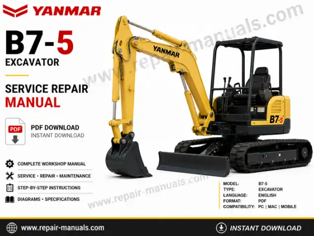 Yanmar B7-5 Excavator Service Repair Manual PDF Download