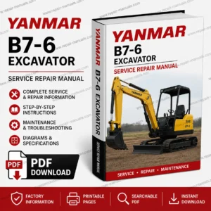 Service Repair Manual for Yanmar B7-6 Excavator, showcasing detailed diagrams and maintenance instructions