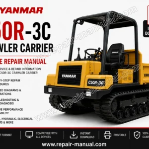 Service Repair Manual for Yanmar C50R-3C Crawler Carrier, showcasing detailed diagrams and maintenance instructions