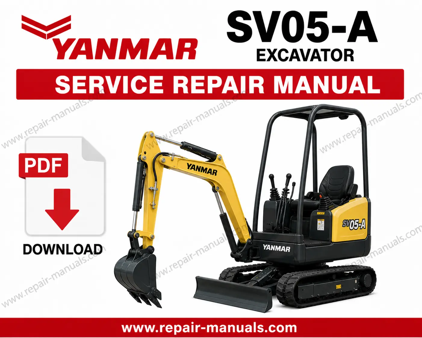 Yanmar SV05-A Excavator Service Repair Manual PDF Download digital product